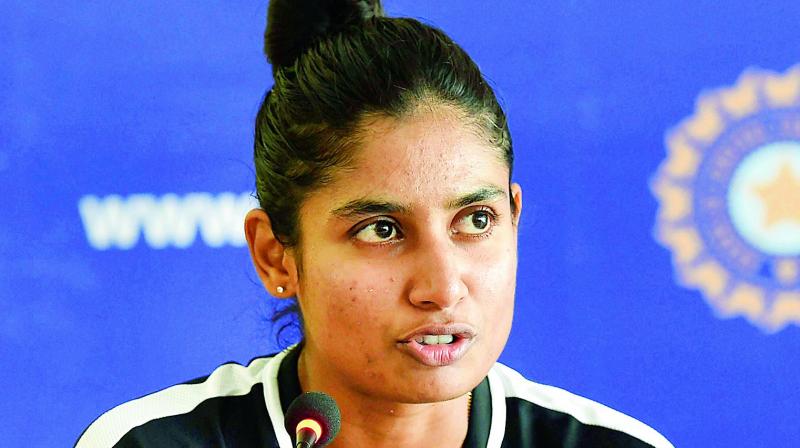Mithali Raj speaks at a press conference on Tuesday.