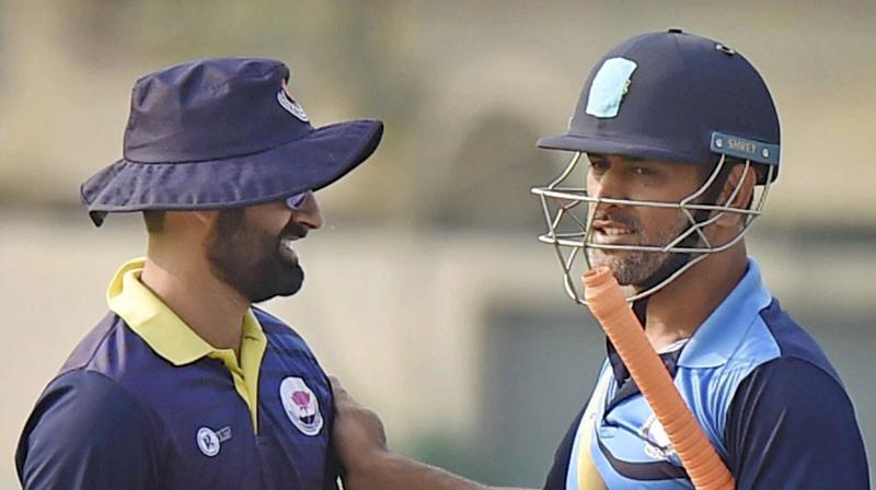 J&K skipper and India international Parveez Rasool requested MS Dhoni to have a chat with the boys. (Photo: PTI)