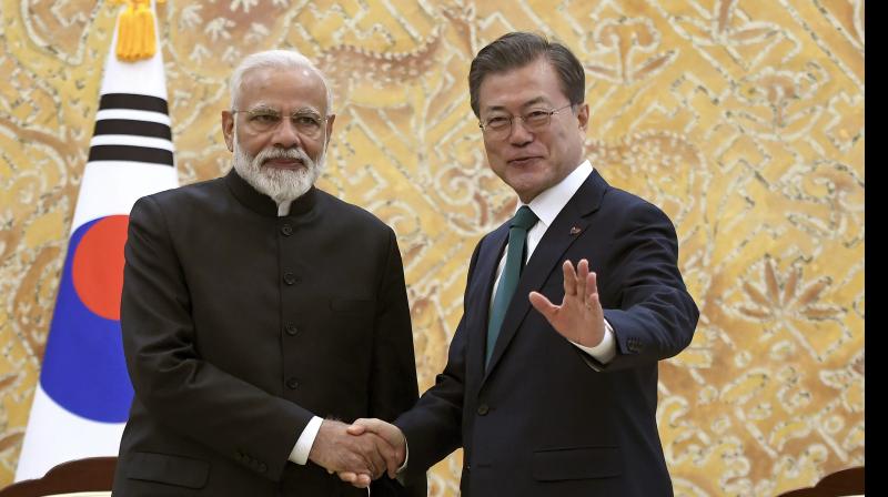 Prime Minister Modi arrived on a two-day visit to South Korea on Thursday to strengthen Indias strategic ties with the country. (Photo:AP)
