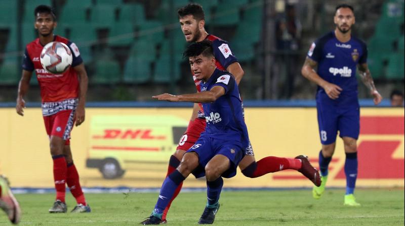 The result sees NorthEast United FC clinch a spot in the top four for the first time in ISL history while Jamshedpur remain fifth and four points behind them. (Photo: ISL Media)