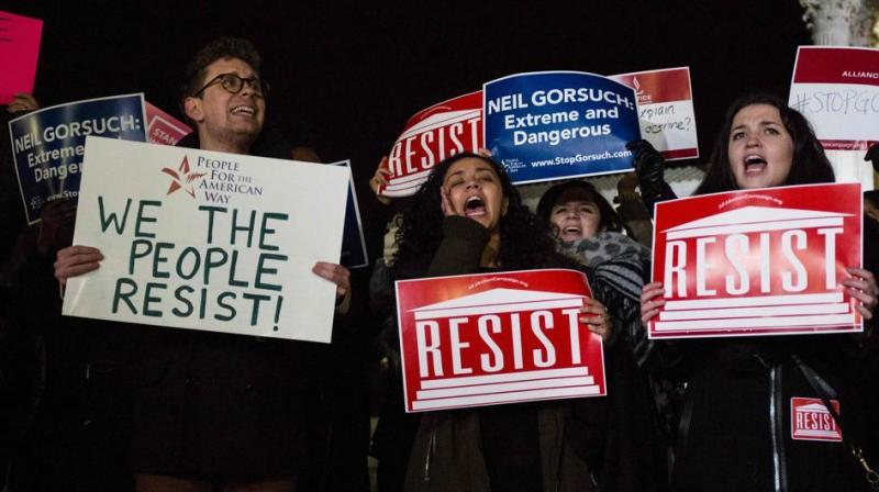 Demonstrators gathered outside of The United States Supreme Court. (Photo: AFP)