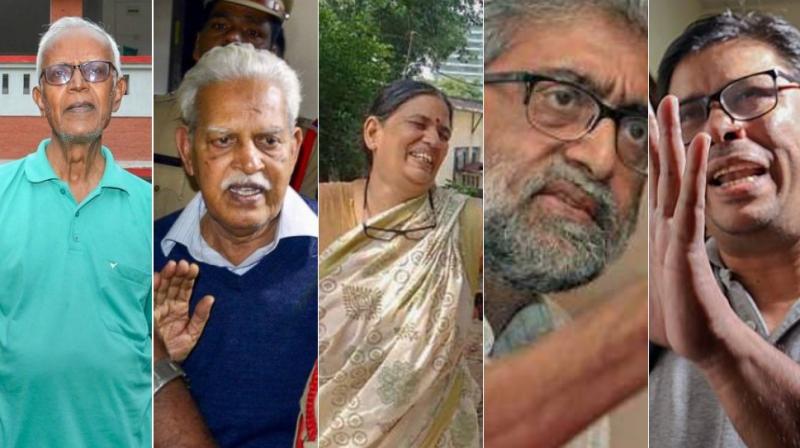 SC refused to interfere in arrest of activists -- Varavara Rao, Arun Ferreira, Vernon Gonsalves, Sudha Bharadwaj and Gautam Navlakha -- in Bhima-Koregaon case. (Photo: PTI)