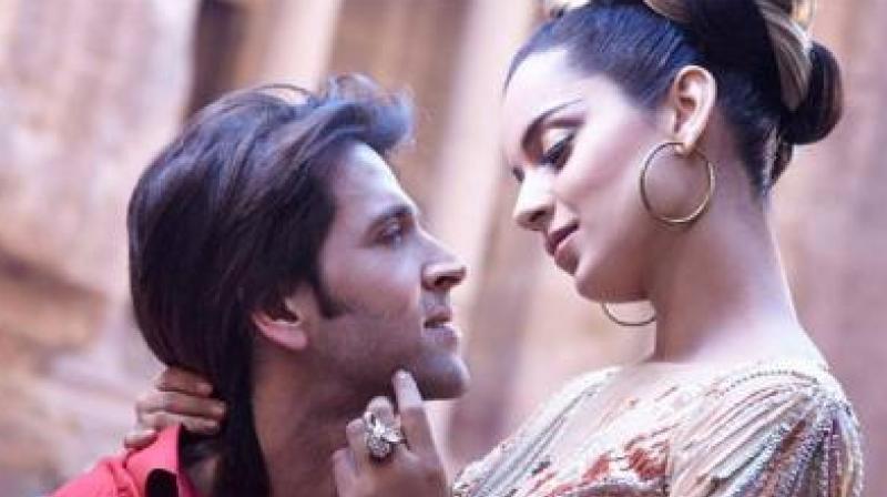 Hrithik and Kangana in a still from Krrish 3.
