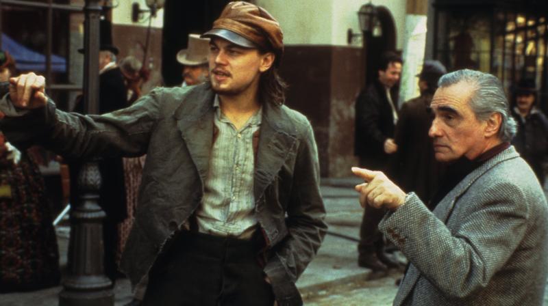 Leonardo DiCaprio and Martin Scorsese on the sets of Gangs of New York.