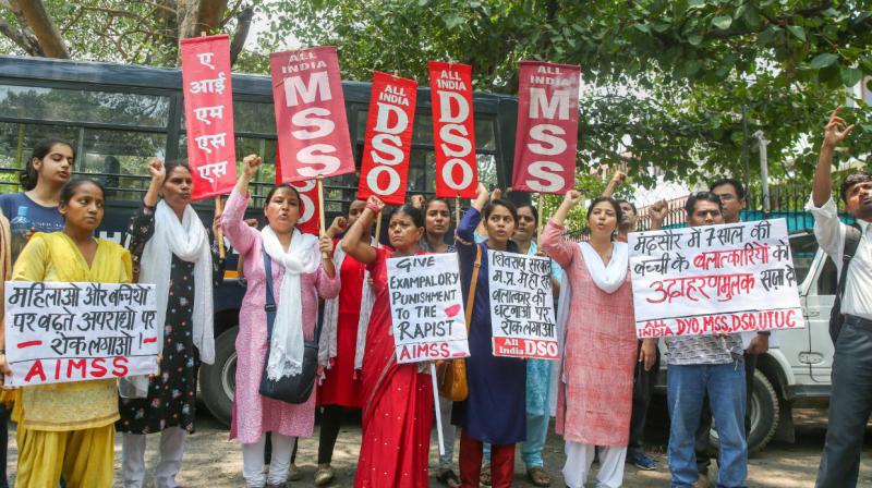 Protests erupted over the abduction and rape of an 8-year-old girl in Mandsaur. (Photo: PTI)