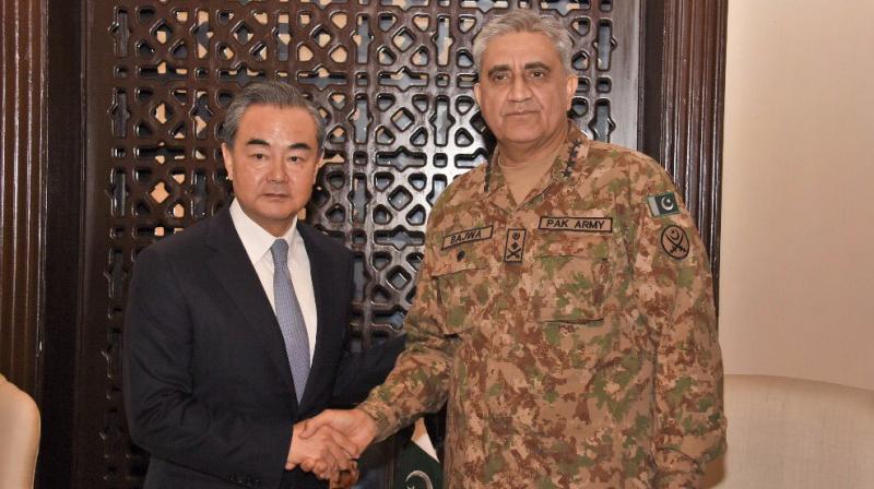 Chinese Foreign Minister Wang Yi also meet Pakistan military chief during his state visit to Pakistan. (Photo: ISPR/ Twitter)