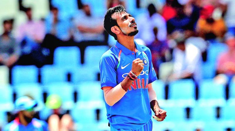 Yuzvendra Chahal celebrates his maiden five-for.