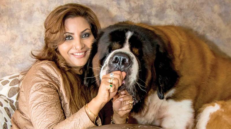 Charumathi GR with her St Bernard