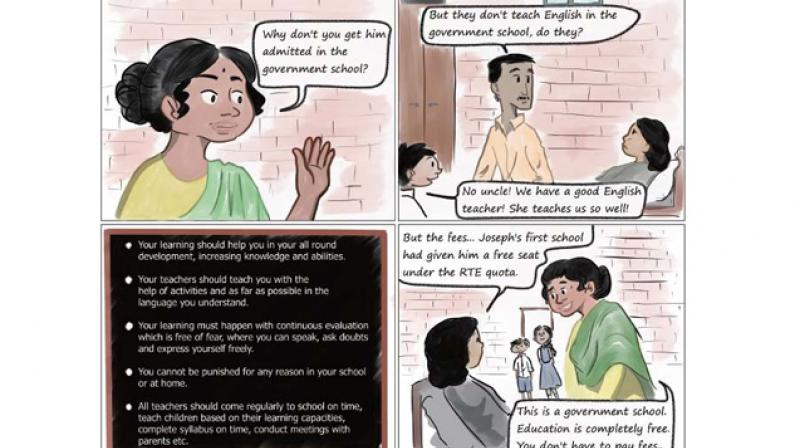 The 22-page comic is now been widely shared on social media groups and among various stakeholders of the education system not just in the state but across the country, experts claim.
