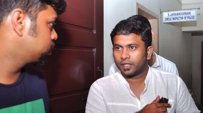 Actor Aju Varghese comes out of the Kalamassery C I office on Thursday. He was summoned and his statement recorded  in connection with revealing the name of the assaulted actor in social media. (Photo: SUNOJ NINAN MATHEW.)