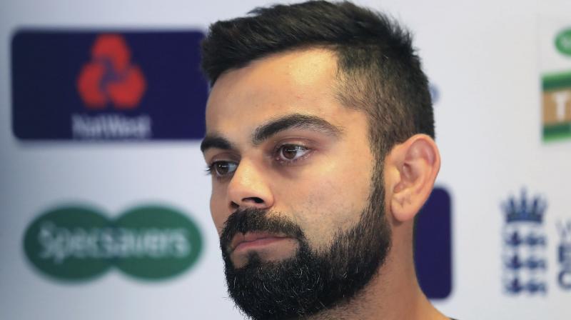 The national selection committee is awaiting an update on India skipper Virat Kohlis injured wrist as they get ready to announce the squad for the two-Test series against the West Indies. (Photo: AP)