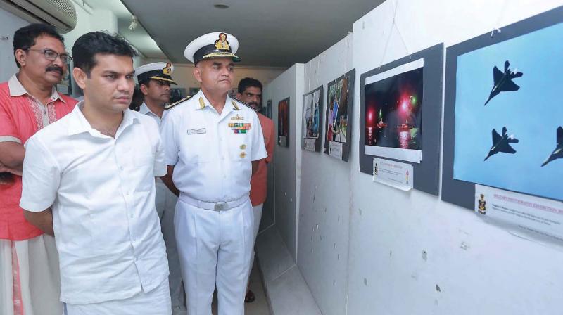 MLA Hibi Eden with Rear Admiral R.J Nadkarni