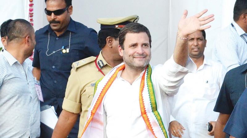 Congress vice-president Rahul Gandhi in Belagavi on Saturday  (Photo: DC)