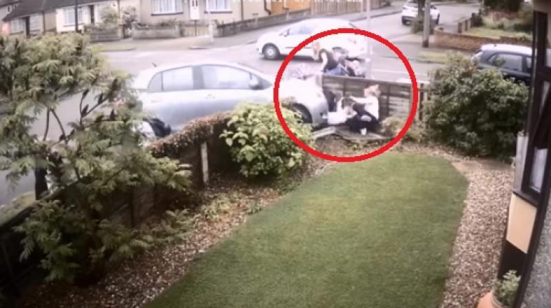 The accident happened when a car broke a signal to crash into another which swerved but ended up crashing into the family. (Photo: Youtube)