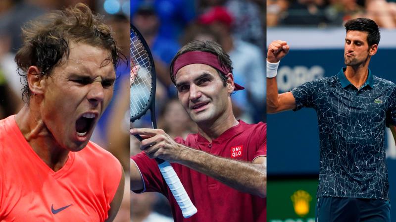 With Novak Djokovic at No. 1, Rafael Nadal at No. 2 and Roger Federer at No. 3 on Monday, that trio of tennis greats leads the seasons final ATP rankings for the seventh time. (Photo: AFP / AP)