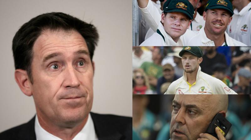 Slew of former cricketers took to social media to express their disbelief at Cricket Australia CEO James Sutherlands assertion that only three members - Steve Smith, David Warner and Cameron Bancroft - of the Australian team knew what was going on. (Photo: AFP / AP)