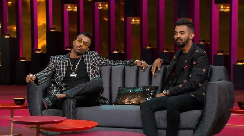 Pandya appeared on the show, hosted by filmmaker Karan Johar, with his India teammate KL Rahul. (Photo: Screengrab)