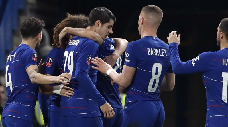 Alvaro Moratas second-half brace was enough for Chelsea, who beat United in last years final, to move through. (Photo: AP)