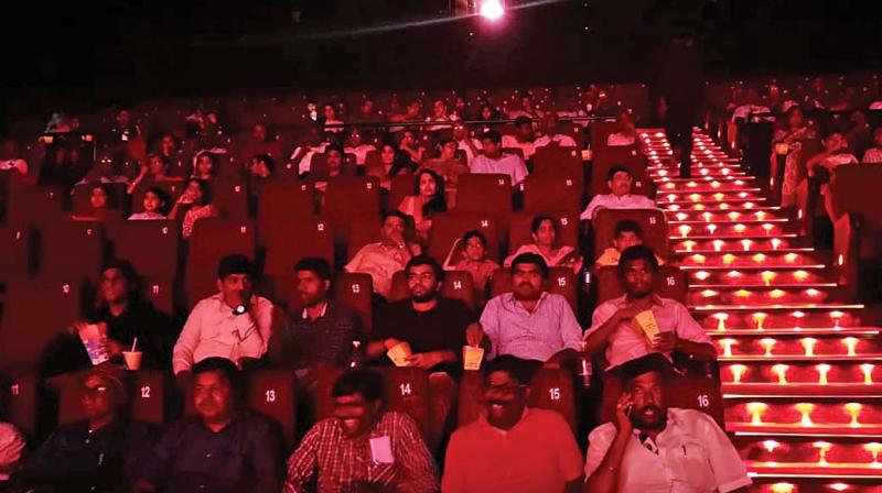 Sparse crowd in a cinema hall in Coimbatore. 	 (Image: DC)