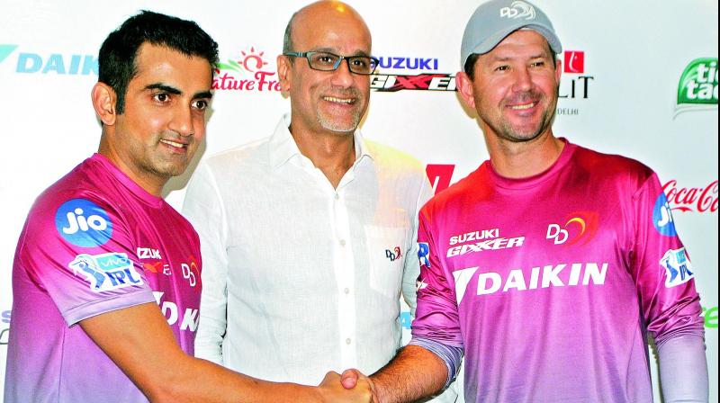 Delhi Daredevils captain Gautam Gambhir (left) and coach Ricky Ponting (right). (Photo: DC)