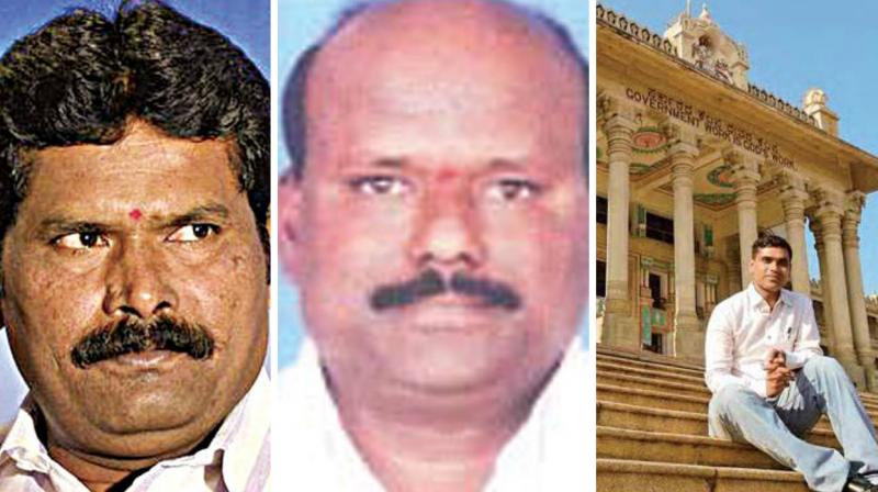 Congress MLA Shivaraj Tangadgi, JD(S) MLA Manappa Vajjal and BSR Congress MLA P. Rajiv