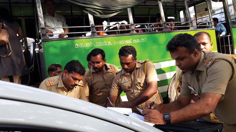 Officials said that buses that have doors but are kept open permanently, were also booked for violation of Kerala Motor Vehicle Rules.