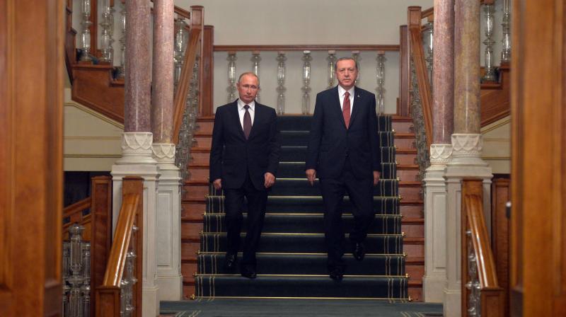 Russian President Vladimir Putin and his Turkish counterpart Tayyip Erdogan. (Photo: AP)