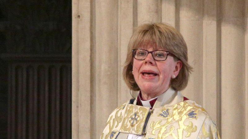 Sarah Mullally speaks during a service to install her as the 133rd Bishop of London at St Pauls Cathedral in London on May 12, 2018. (Photo: AFP)