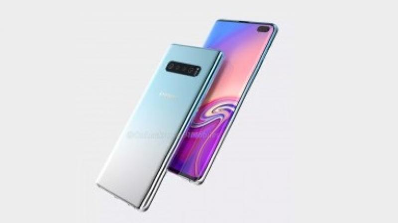 The Samsung Galaxy S10+ will feature three rear cameras and two front-facing selfie shooters. (Photo: @OnLeaks)