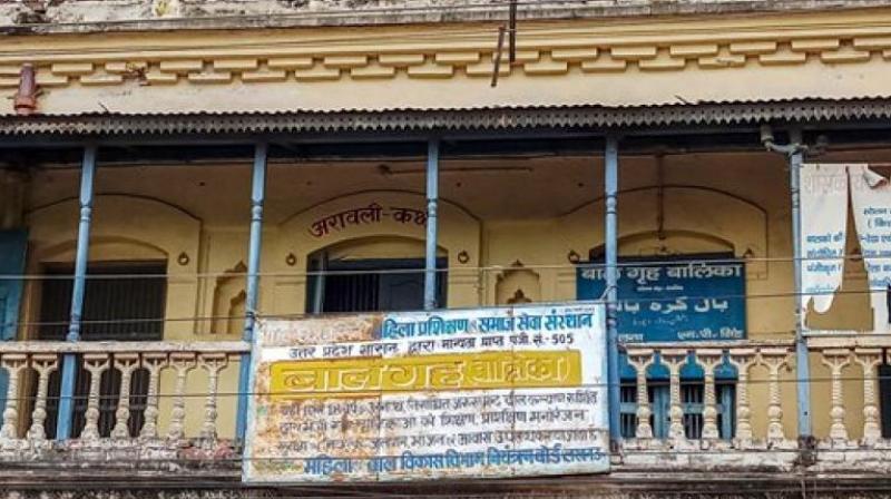 A view of the shelter home from where girls were rescued after allegation of sexual exploitation of the inmates came to light, prompting the Uttar Pradesh government to swing into a damage control mode by removing the district magistrate and ordering a high-level probe, in Deoria. (Photo: PTI)