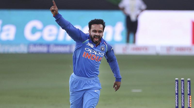 Indias right-arm offbreak bowler Kedar Jadhav had a match to remember against Pakistan in their Asia Cup 2018 encounter, having finished with a spell of 3-23. (Photo: