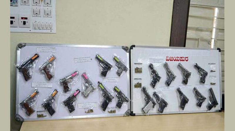 Country-made pistols seized by the Vijayapura district police last week