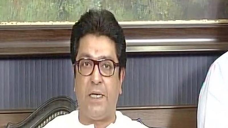 Maharashtra Navnirman Sena (MNS) chief Raj Thackeray they would not allow a single brick to be placed for bullet train in Mumbai until the infrastructure of local railways is made better. (Photo: ANI | Twitter)