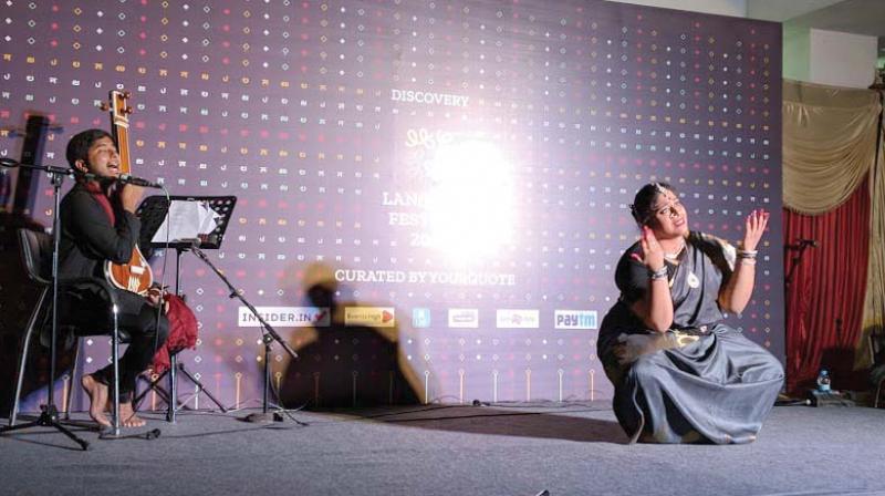 Artistes perform at the Language Festival in Bengaluru on Sunday
