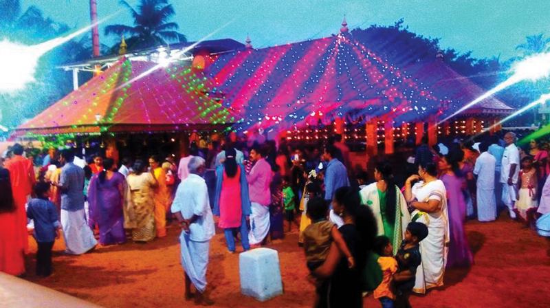 Muzhappilanagad temple decked up for the annual festival.