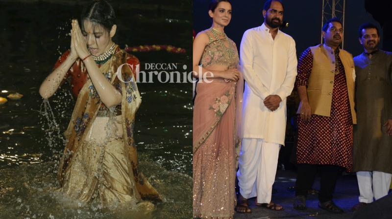 Kangana Ranaut takes a dip in Ganga to launch film on Rani of Jhansi