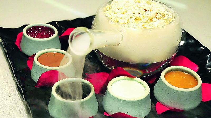 Popcorn Kulfi made using molecular gastronomy