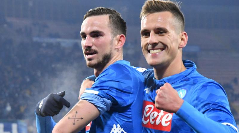 First-half goals from Jose Callejon and Arkadiusz Milik ensured all three points for the southerners before champions Juventus host bottom club Chievo on Monday. (Photo: AFP)