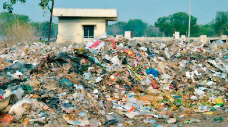 Dump yard in the middle of a residential area in Nallagandla in the tech zone.