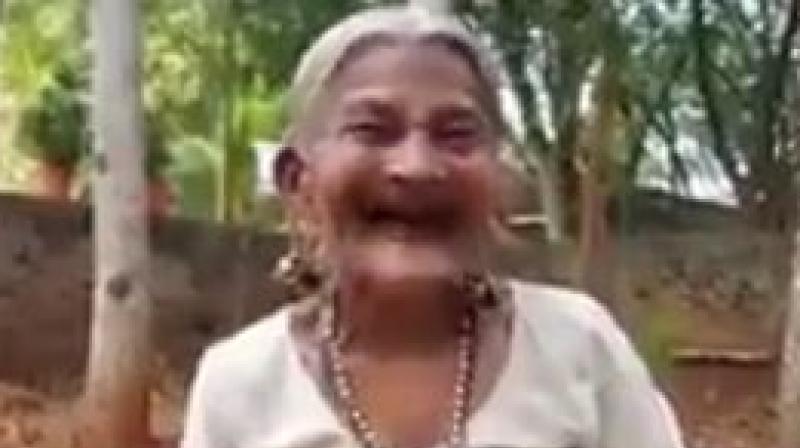 The nonagenarian from Kerala couldnt stop laughing even as the narrator was introducing her. (Photo: Facebook Videograb)