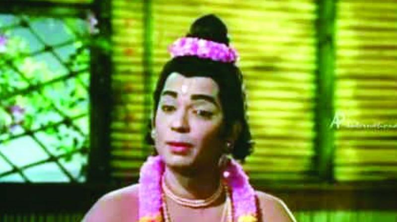 Balamuralikrishna as Narada in the movie Bhakta Prahalada.