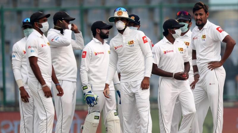 The Dinesh Chandimal-led side was once again seen wearing masks on Day four of the ongoing Test match at the Feroz Shah Kotla stadium on Tuesday. (Photo: BCCI)
