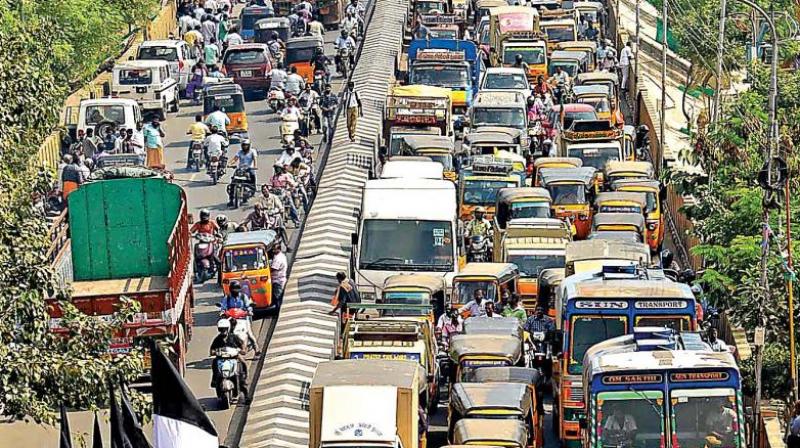 Citizens in Tirupati are facing tough time with traffic snarls on the roads.