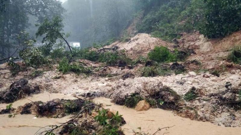 A file photo of the landslide at Shiradi Ghat in Hassan