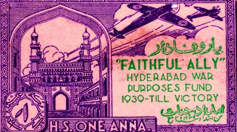 A coupon issued by the Nizam to raise money to buy Spitfire aircraft for the Hyderabad Squadron during World War II, put on show at an exhibition of rare pictures to celebrate the 425 anniversary of the citys founding. The exhibition was put up at Urdu Hall, Himayatnagar, by the Deccan Heritage Trust.