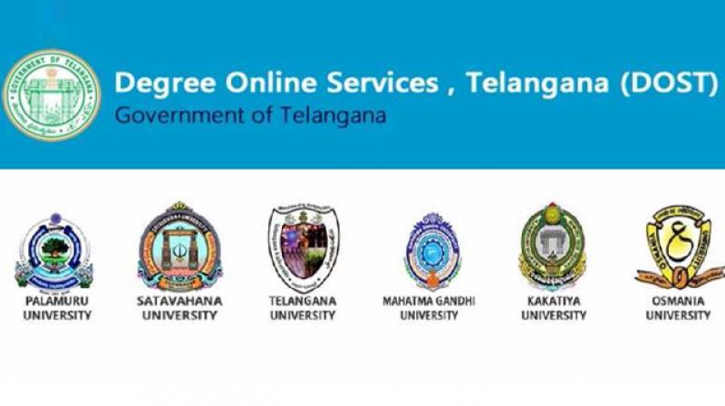 The Degree Online Services, Telangana (DOST) portal got off to a bad start in 2017 with over 4,000 undergraduate aspirants failing to secure admission through it, as a result of which spot admissions had to be conducted. (Image: Dost portal)