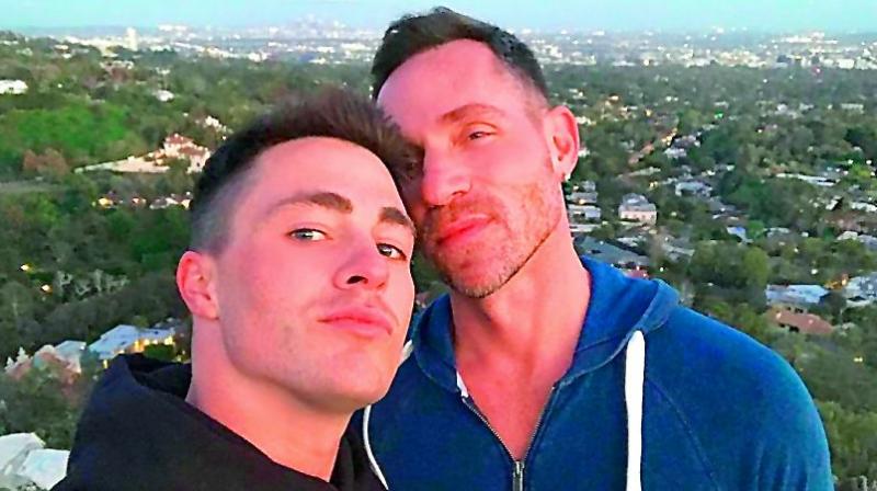 Colton Haynes and his boyfriend Jeff Leatham, a celebrity florist