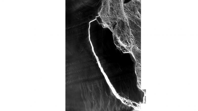 NASAs Thermal Infrared Sensor (TIRS) on Landsat 8 satellite captured a new snap of the 5,800 square kilometre iceberg that split off from the Antarctic Peninsulas Larsen C ice shelf on July 10-12. (Photo: NASA)