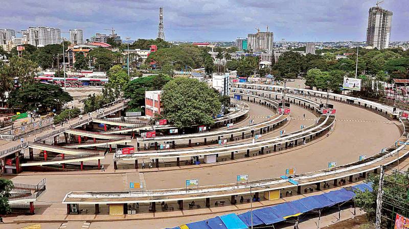 File photo of Majestic bus stand during a bandh