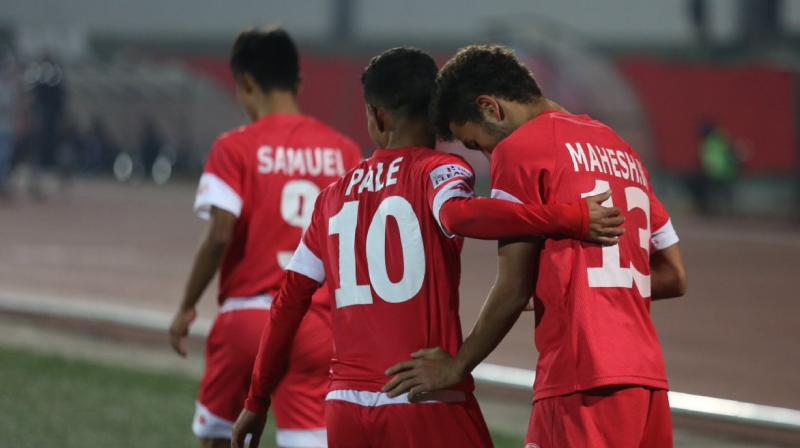 The talented Mahesh scored his fourth league goal late in the second half to ensure Churchill remain on 29 points, a point adrift of Chennai and in second place after 16 games. (Photo: Twitter/I-League)